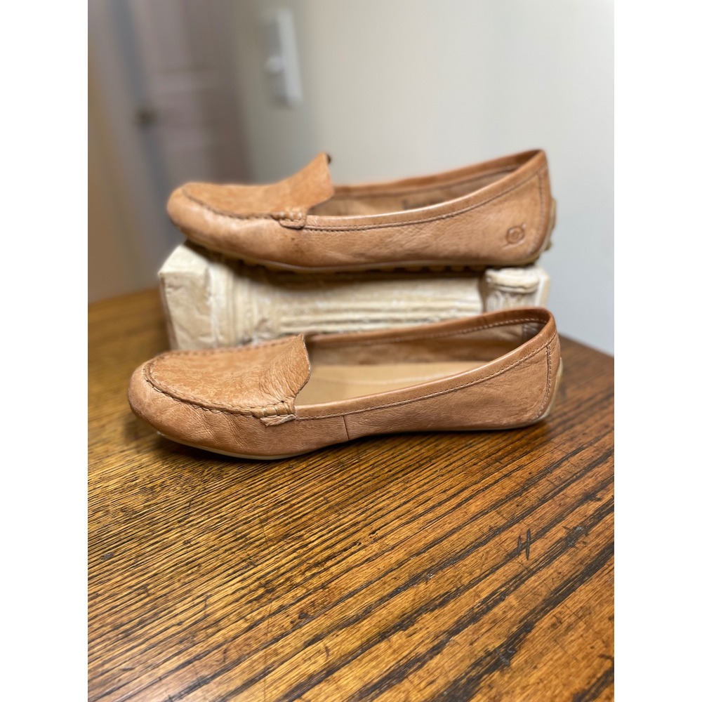 Axona Driving Moccasins Loafers Cuero Tan Leather Shoes Women Size 8M NWOB - Picture 5 of 10